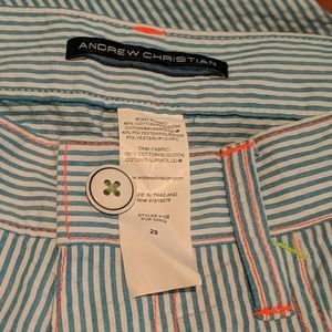 Andrew Christian Blue Striped Men's Pants Size 28